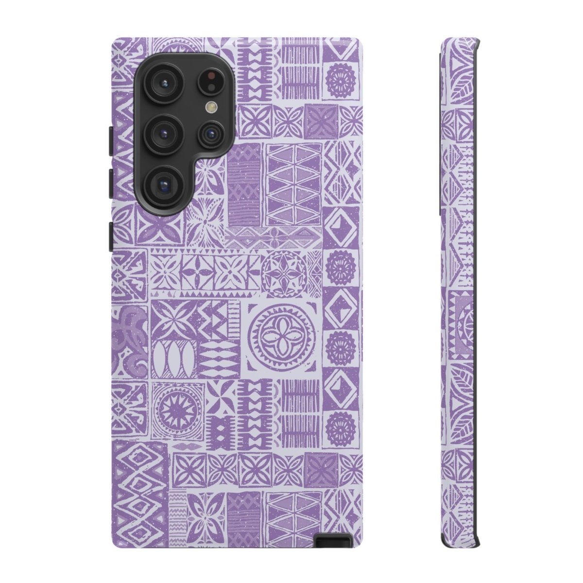Lavender Elei tough phone case for iPhone 17 by Printify, glossy protective cover with vibrant lavender pattern.