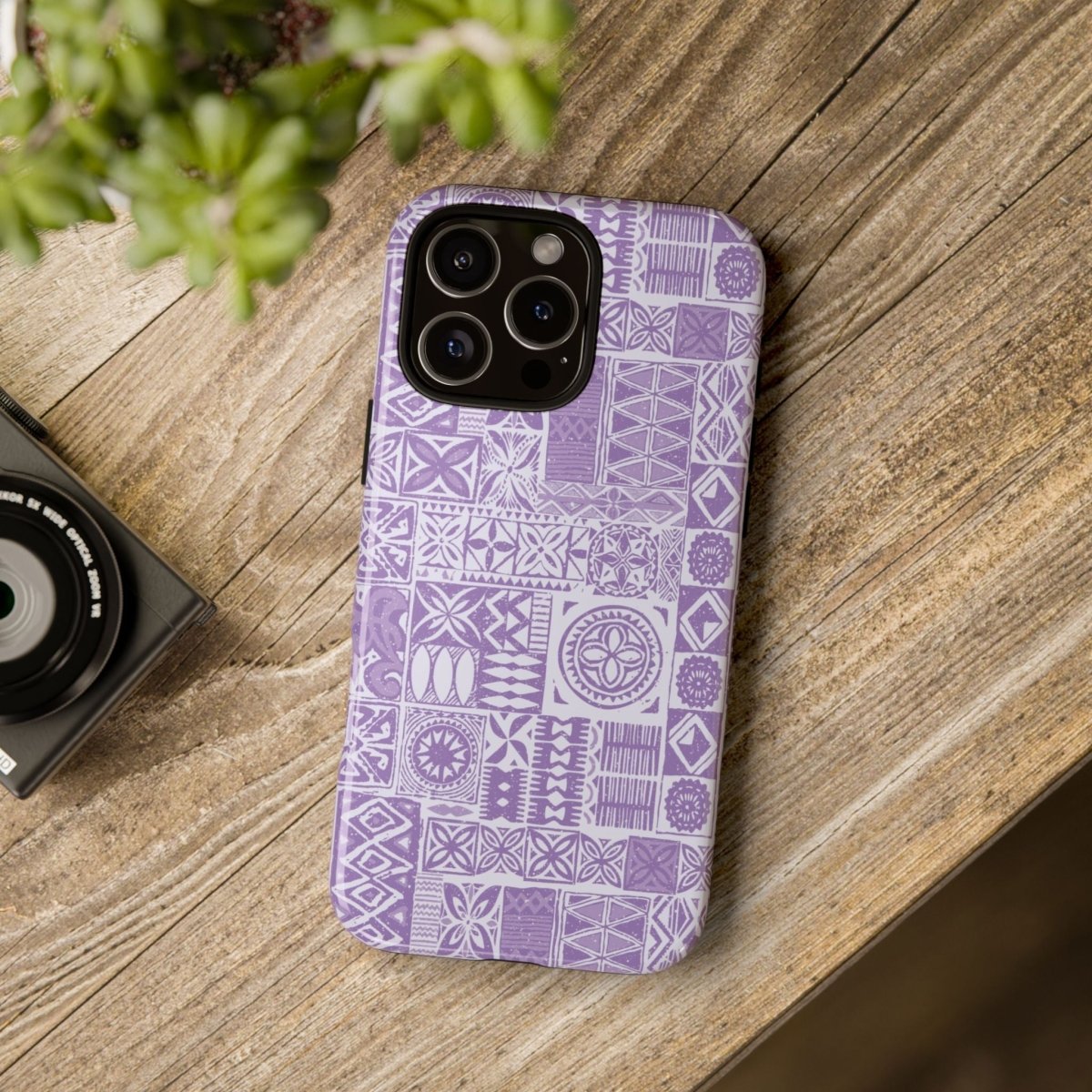 Lavender Elei tough phone case for iPhone 17 by Printify, glossy, protective cover with vibrant floral design.