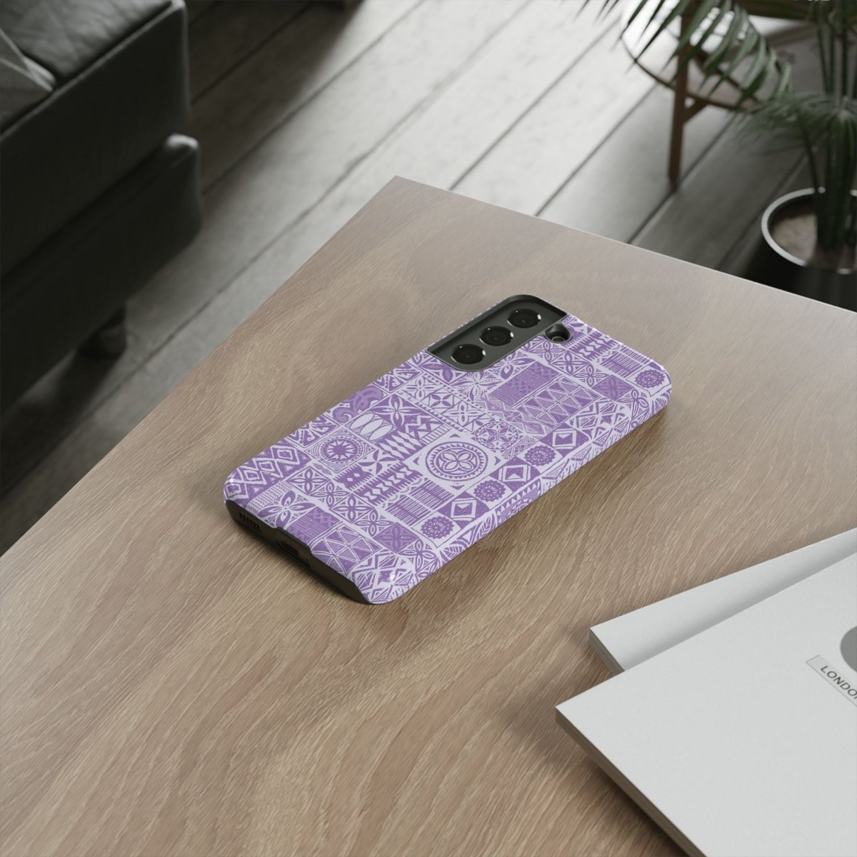 Lavender Elei tough phone case for iPhone 17, glossy protective cover by Printify, designed for AU, NZ, and US markets.