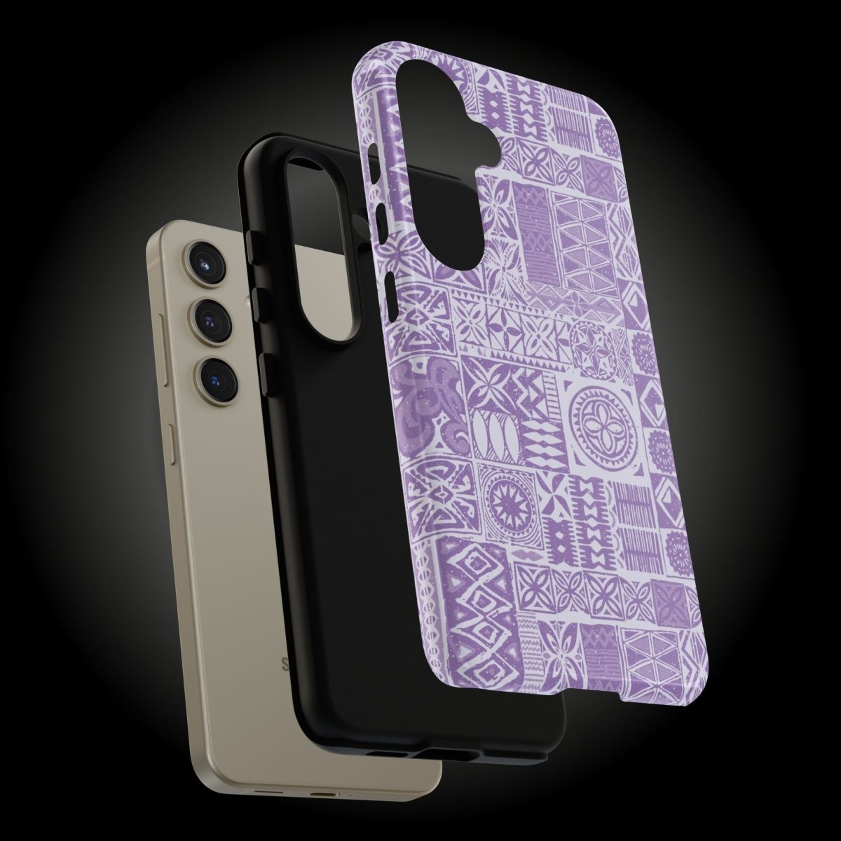 Lavender Elei tough phone case for iPhone 17, glossy finish, durable protective cover by Printify for AU, NZ, and USA.