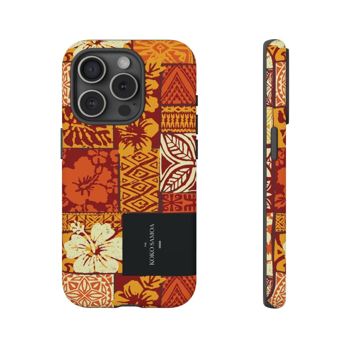 Glossy tough phone case for iPhone 17 featuring the Sataoa Sunrise design by Printify, suitable for AU, NZ, and USA models.