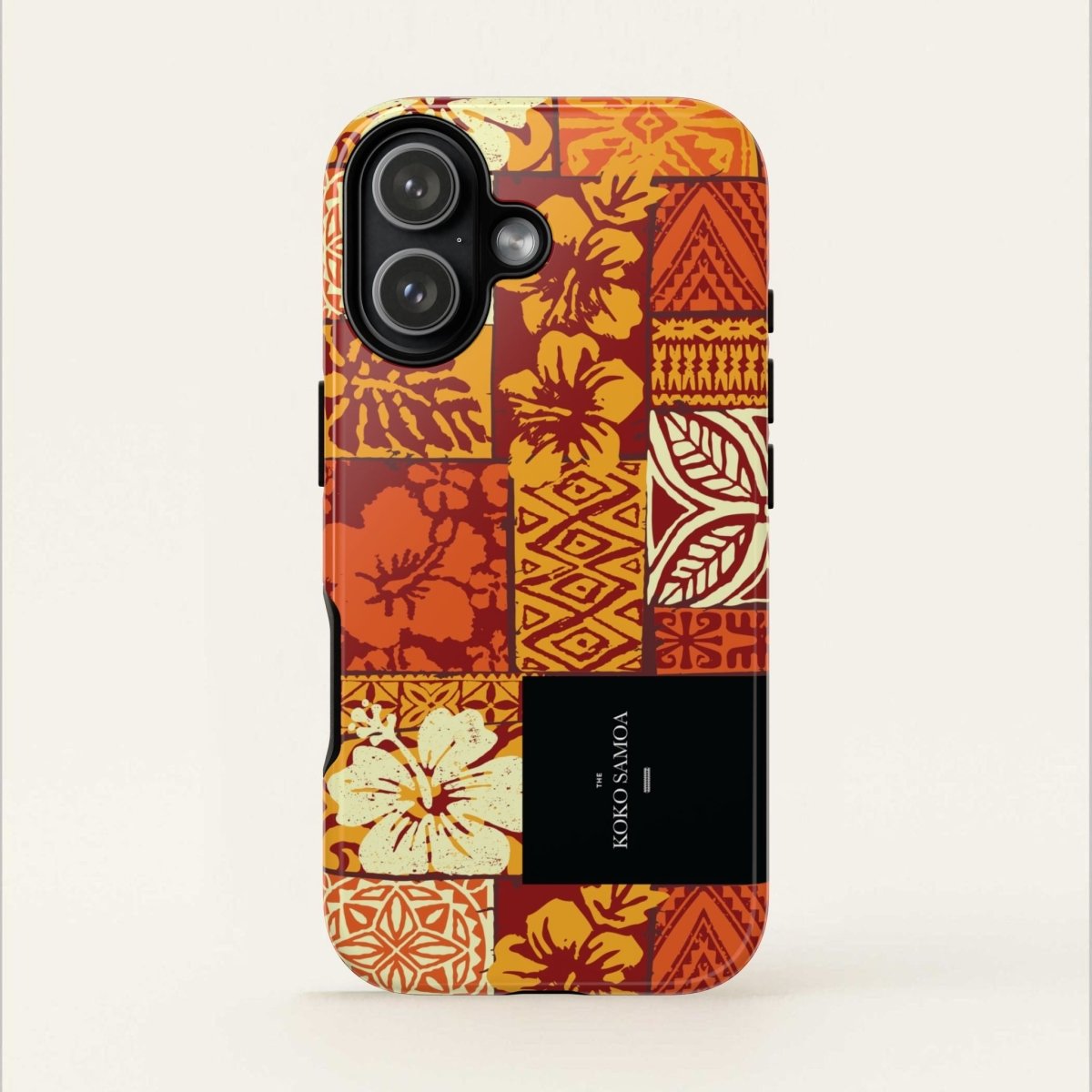 Glossy Tough Phone Case by Printify featuring Sataoa Sunrise design, fits iPhone 17, durable protective cover for AU, NZ, and USA.
