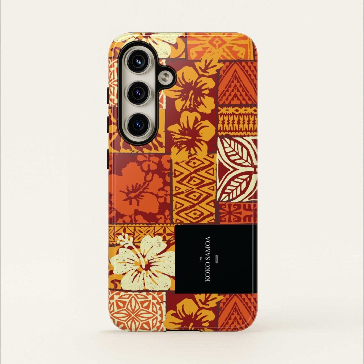 Glossy tough phone case for iPhone 17 featuring Sataoa Sunrise design by Printify, suitable for AU, NZ, and USA regions.