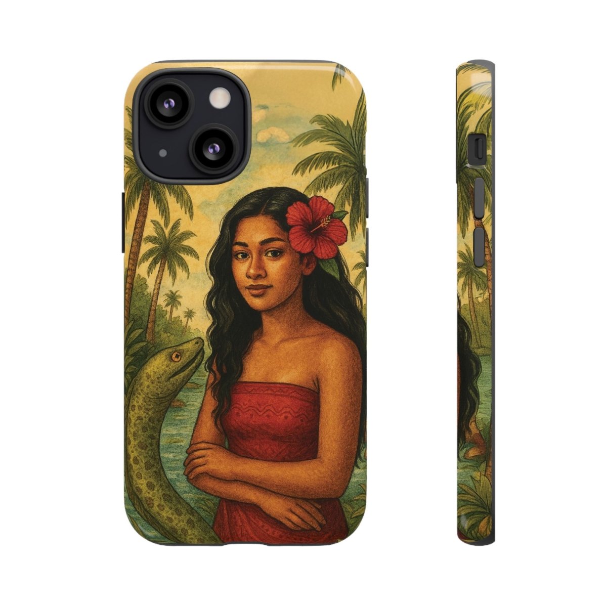Glossy Tough Phone Case for iPhone 17 featuring Sina & The Eel design, provides durable protection for AU, NZ, and USA markets.