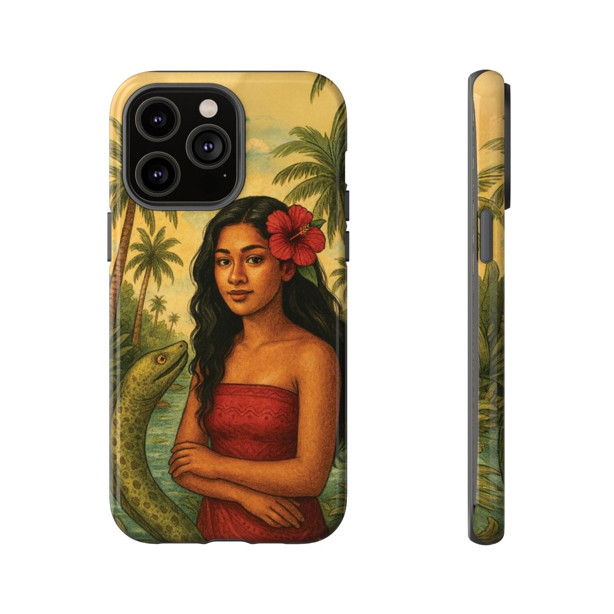 Glossy Tough Phone Case for iPhone 17 by WOYC featuring Sina & The Eel design, rugged protection for AU, NZ, and USA models.