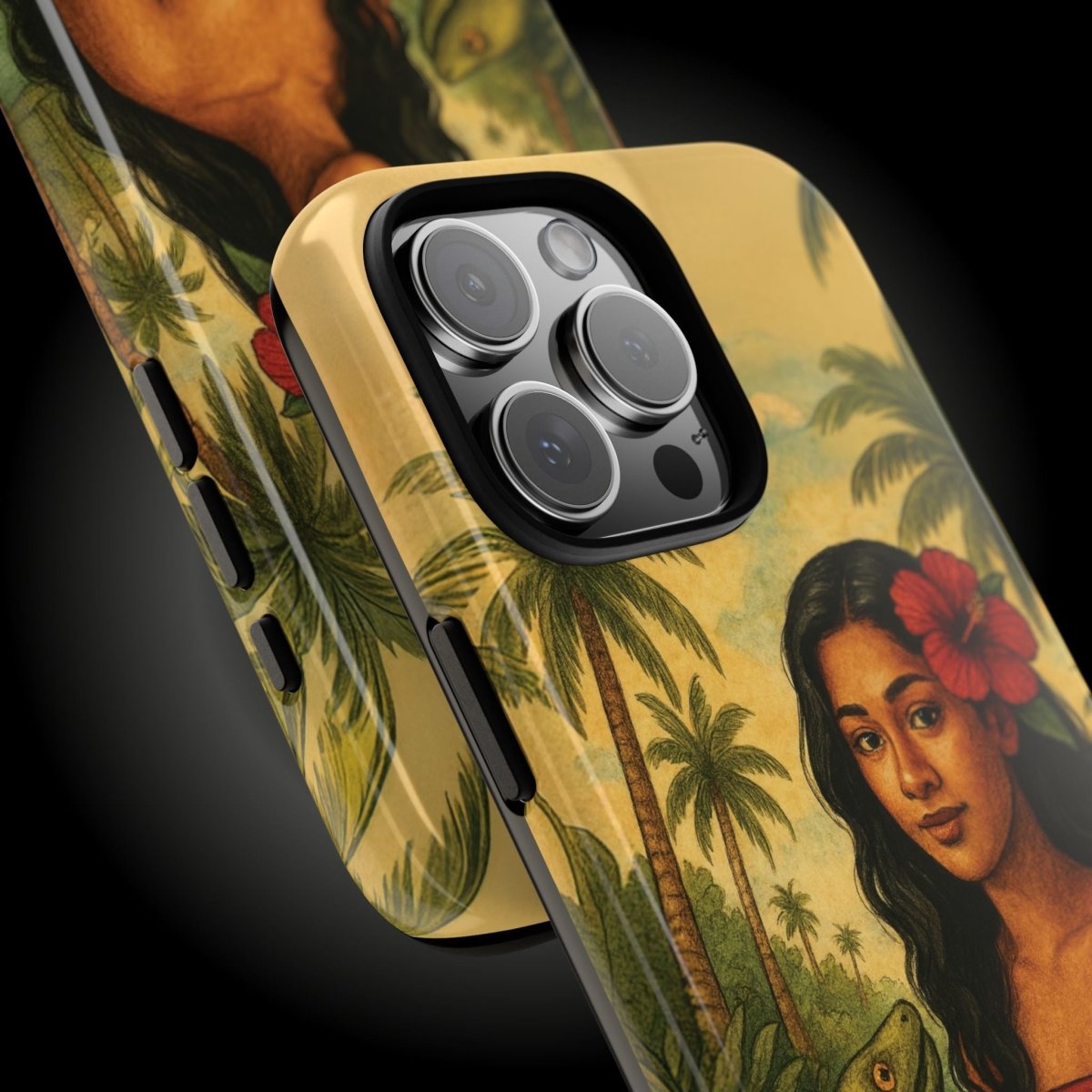 Glossy tough phone case for iPhone 17 featuring Sina & The Eel design by WOYC, showcasing vibrant colors and durable material.