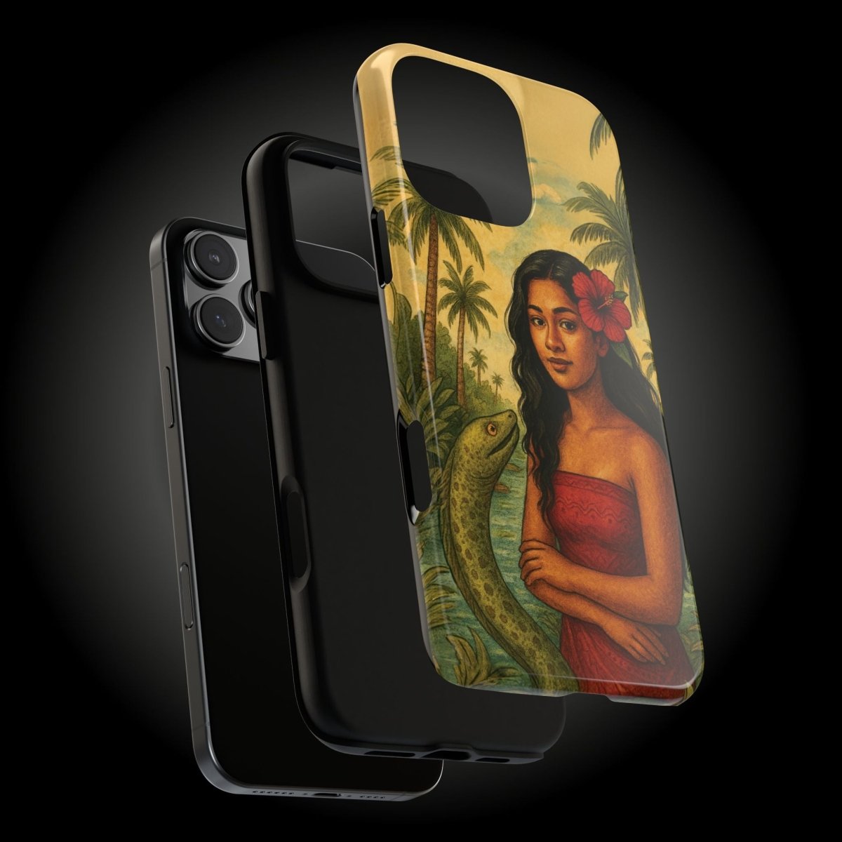 Glossy tough phone case by WOYC featuring a Sina & The Eel design for iPhone 17, showcasing durability and style.