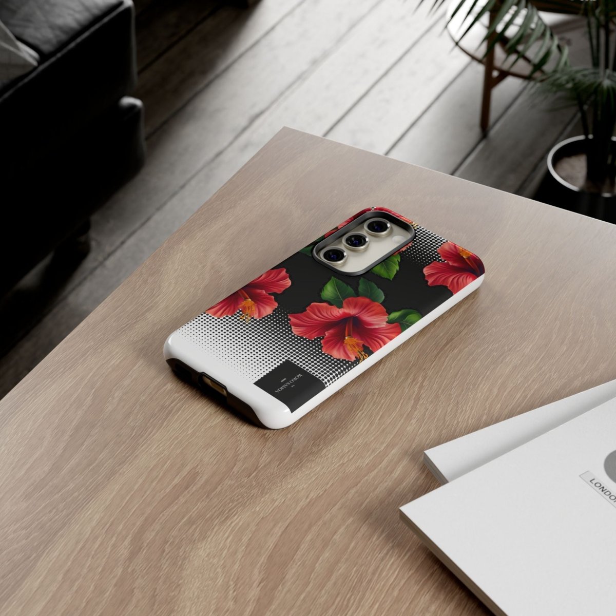 Samsung Galaxy S25 tough phone case by Printify, glossy Aute design, offers durable protection for Samsung smartphones.