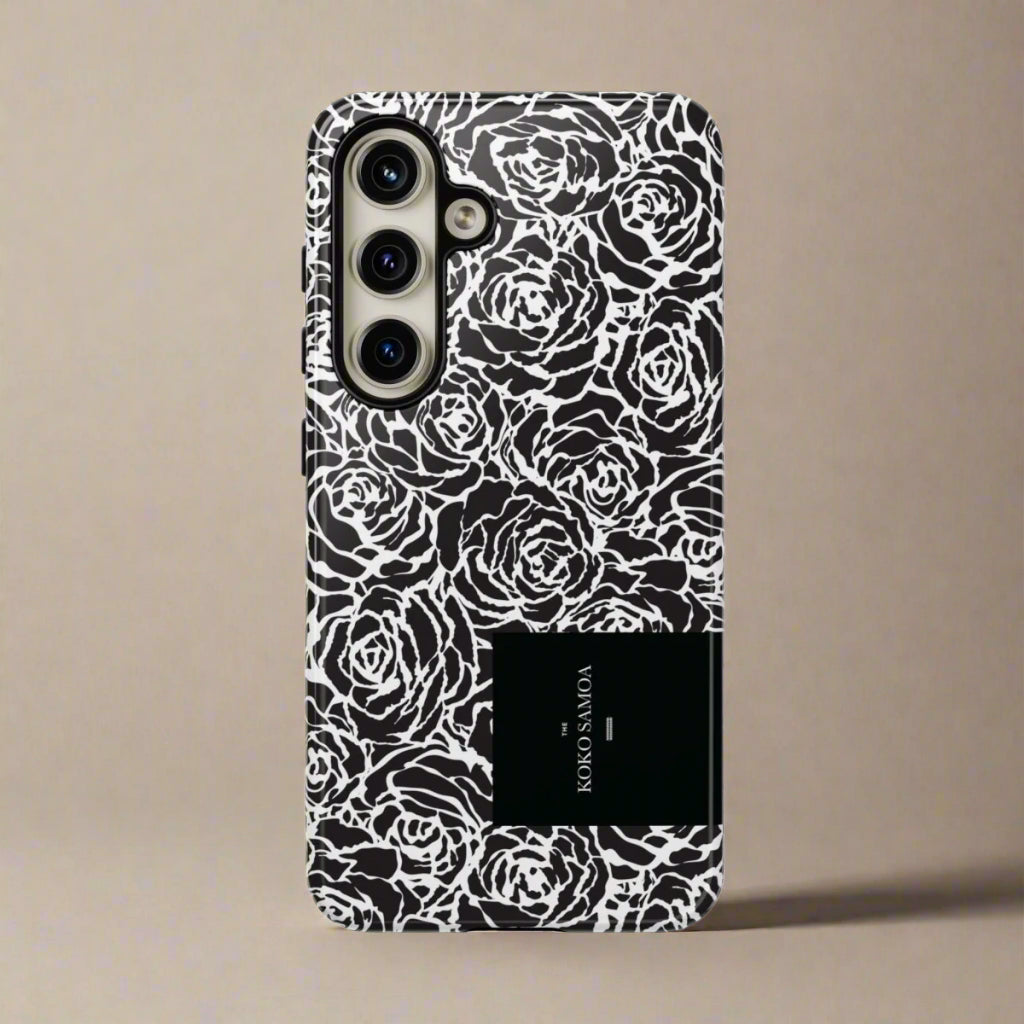 Samsung Galaxy S25 tough phone case by WOYC with glossy Faleasiu Nights design, durable protection for AU, NZ, and USA.