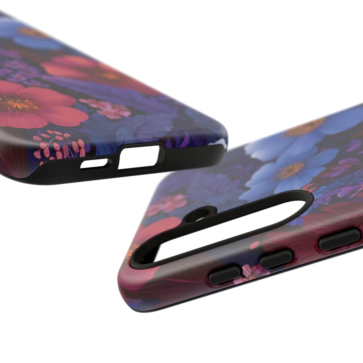 Samsung Galaxy S25 tough phone case by WOYC in Lavender Tropics, glossy protective case for AU, NZ, and USA models.