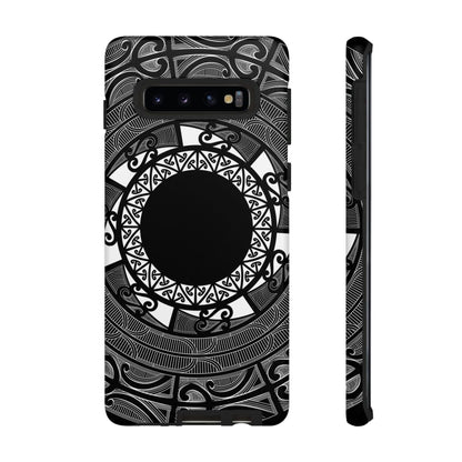 Glossy WOYC tough phone case for Samsung Galaxy S25 featuring a Māori design, suitable for AU, NZ, and USA markets.