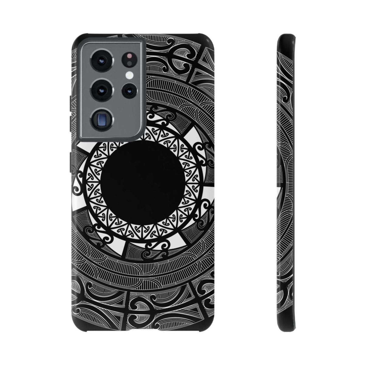 WOYC Samsung Tough Phone Case featuring Māori design for Galaxy S25, showcasing durability and stylish protection.
