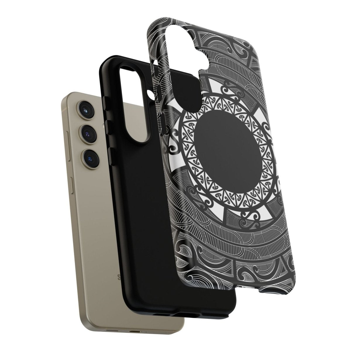 WOYC tough phone case for Samsung Galaxy S25 featuring a Māori design, suitable for AU, NZ, and USA markets.