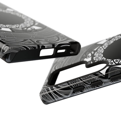 WOYC Samsung Tough Phone Case featuring Māori design, suitable for Galaxy S25, showcasing durability and style.