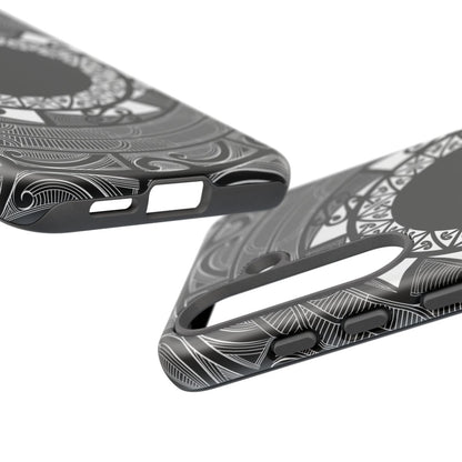 Samsung Tough Phone Case by WOYC featuring a Māori design, suitable for AU, NZ, and USA markets.
