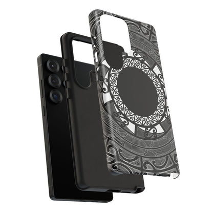 Glossy Samsung Tough Phone Case by WOYC featuring Māori design for Galaxy S25 in AU/NZ/USA.
